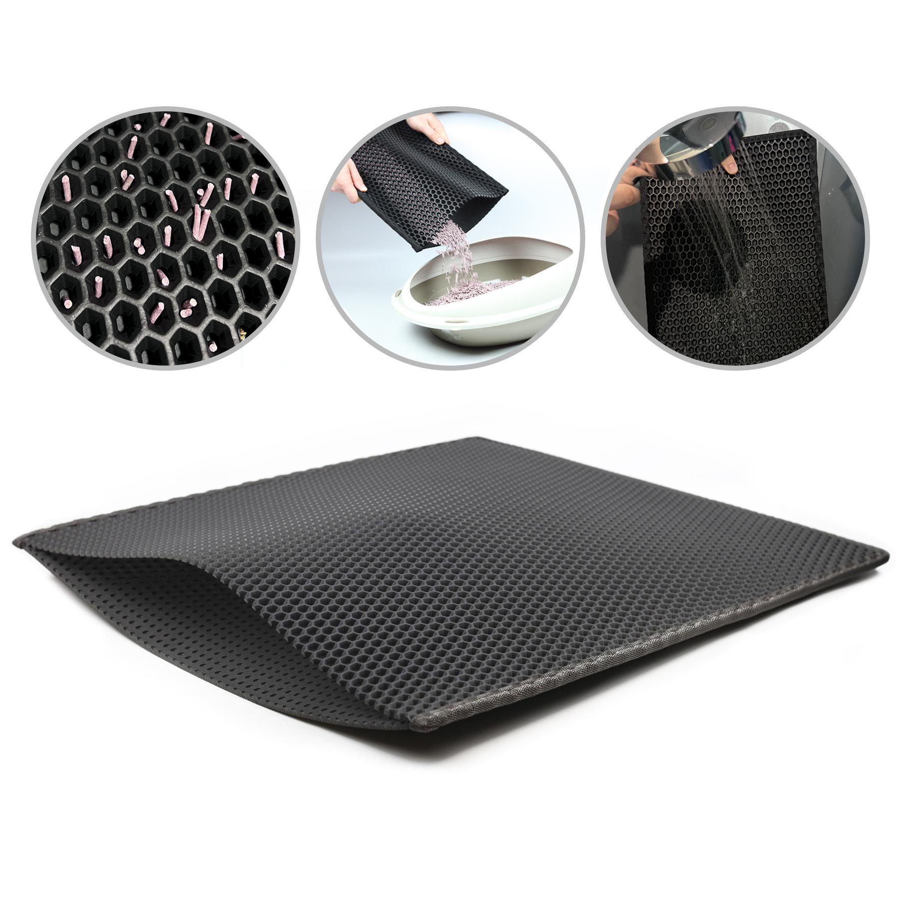 Коврик двухслойный Cat in Box для кошачьего лотка EVA 67x60 см Серый - фото 3 Коврик двухслойный Cat in Box для кошачьего лотка EVA 67x60 см Серый - фото 3