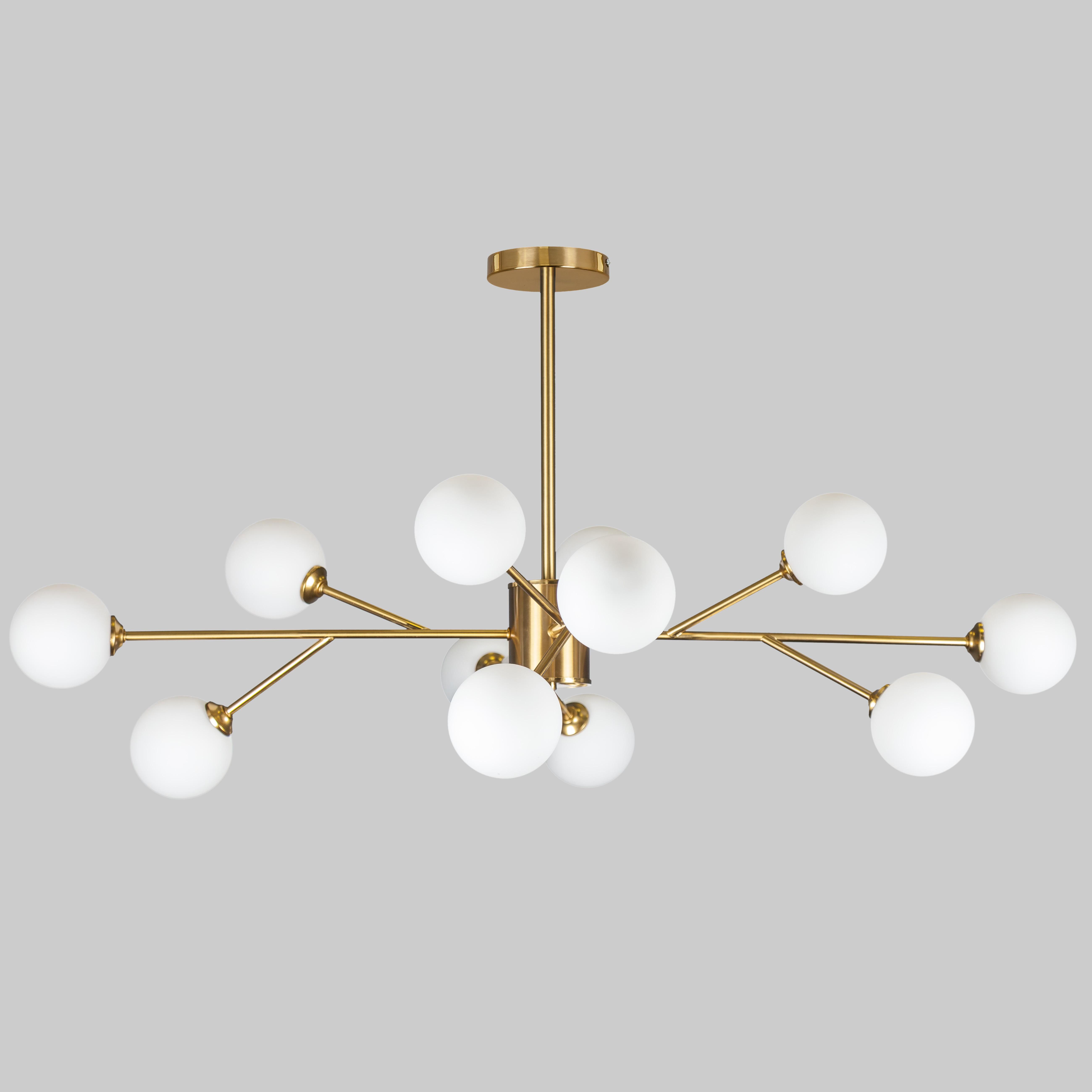 Люстра на 12 плафонов Бронзовый ( 52-9806-12 BRZ+WH)