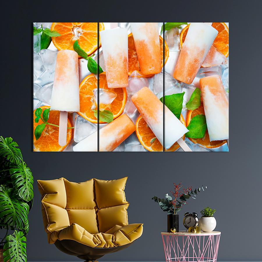 Настенний декор Яркое апельсиновое мороженое 128x81 см (A361-3)