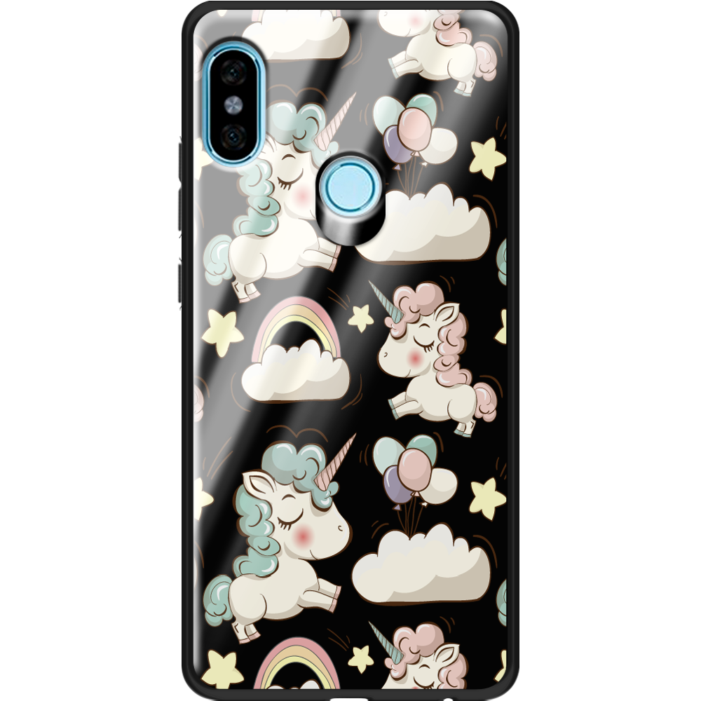 Чехол BoxFace Xiaomi Redmi Note 5 / Note 5 Pro Unicorns Черный силикон со стеклом (32971-cc2-37747)