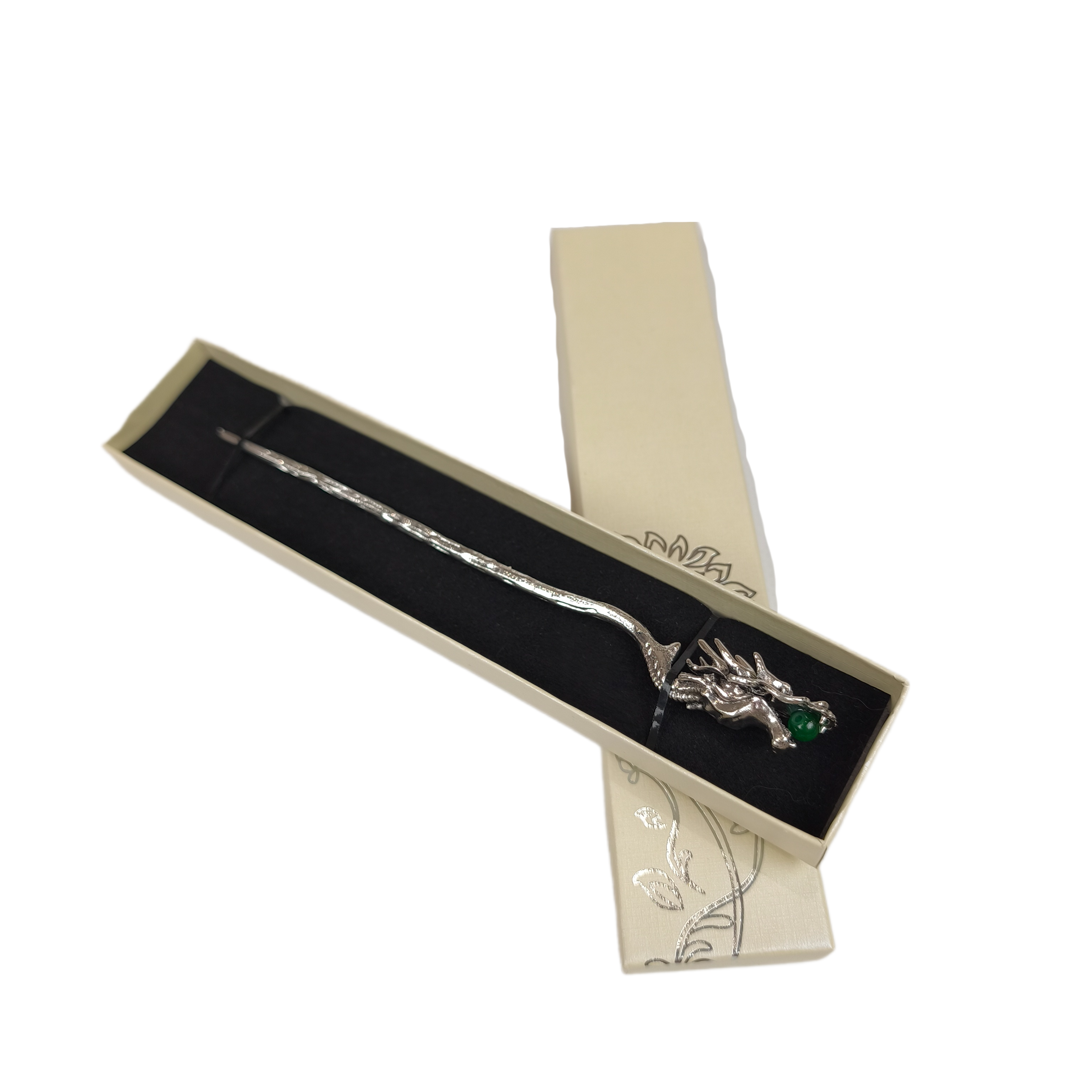 Заколка для волос с камнем и драконом в подарочной упаковке (U8112)