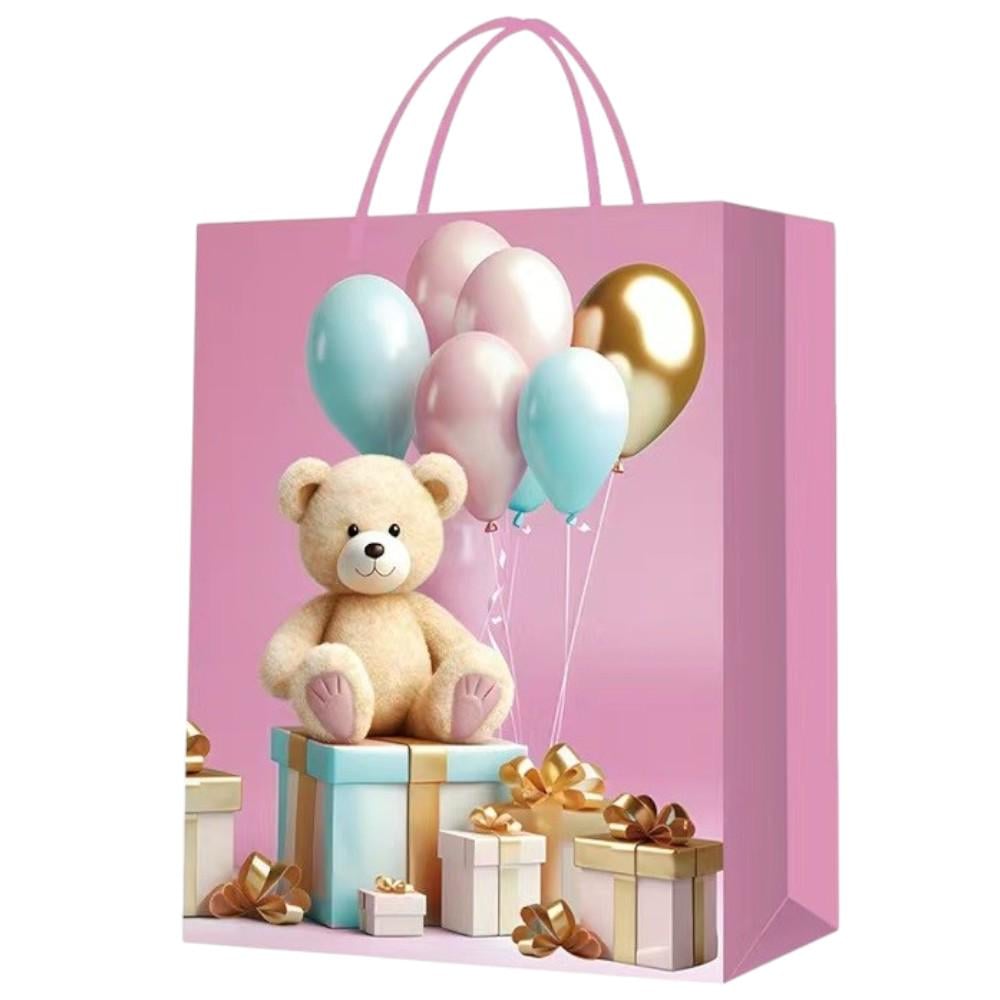 Подарочный пакет с ручками Stenson Present 26х32х10 см Розовый (R94933-M)