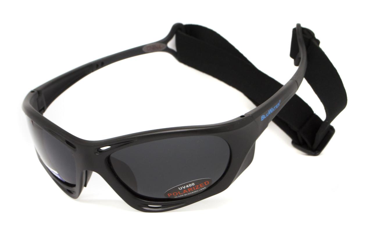 Очки поляризационные BluWater Hydro Polarized Anti-Fog Черный в черной оправе (69962426490397)