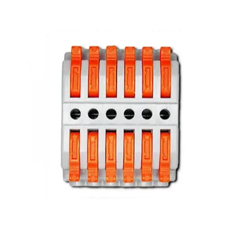 Клемма проходная Tactix 0,08-4 мм2 32А 6х1-6х1 одинарная 41,5х33,6х14,7 мм Оранжевый (CT223-6)