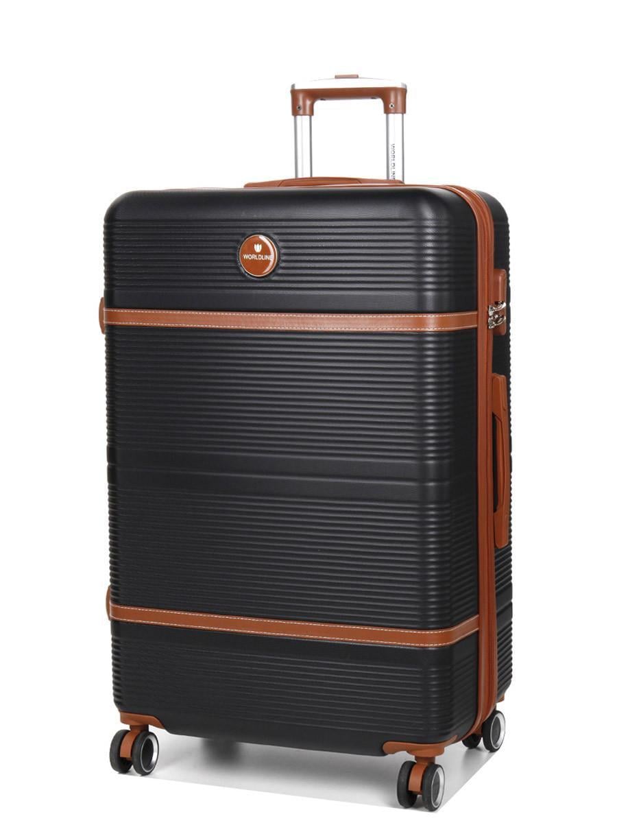 Чемодан большой Worldline L 76х49х28+5 см 110 л 4,3 кг Черный (629)