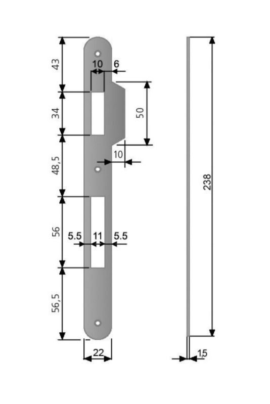 Ответная планка для замка AGB Sicurezza усиленная с отбойником Никель (B00590.11.06) - фото 2 Ответная планка для замка AGB Sicurezza усиленная с отбойником Никель (B00590.11.06) - фото 2