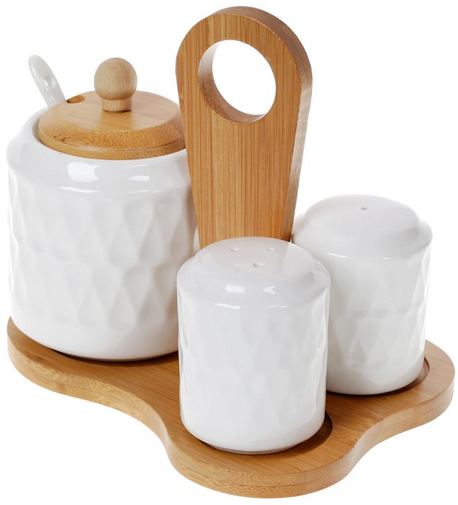 Набір для спецій Nouvelle Home Blob цукорниця і 2 спецовника на підставці (BD-289-345)