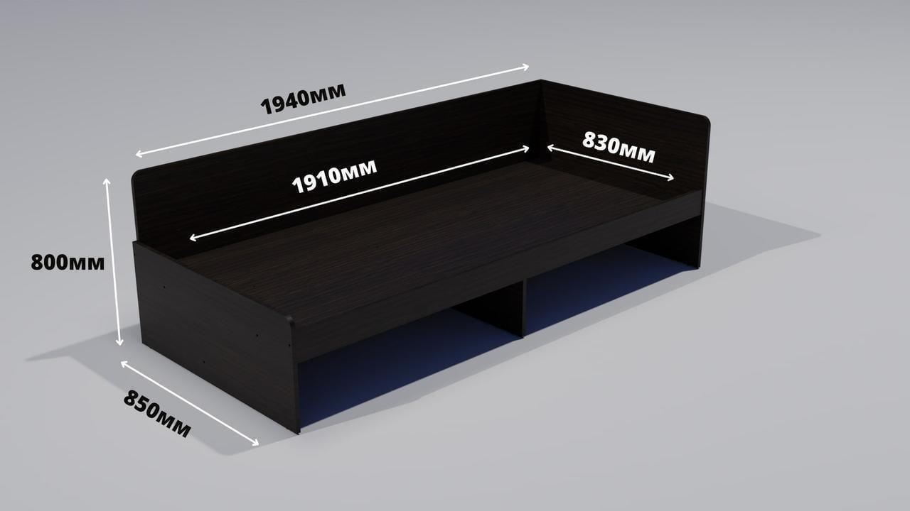 Кровать с ящиками Эверест 800 сплошной щит 80x190 см Венге темный (ЕВ20737.03) - фото 3 Кровать с ящиками Эверест 800 сплошной щит 80x190 см Венге темный (ЕВ20737.03) - фото 3