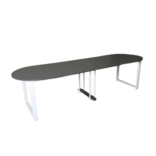 Стол кухонный LONG УТП019242 Loft овальный раздвижной 3,5 м Антрацитовый/Белый мет