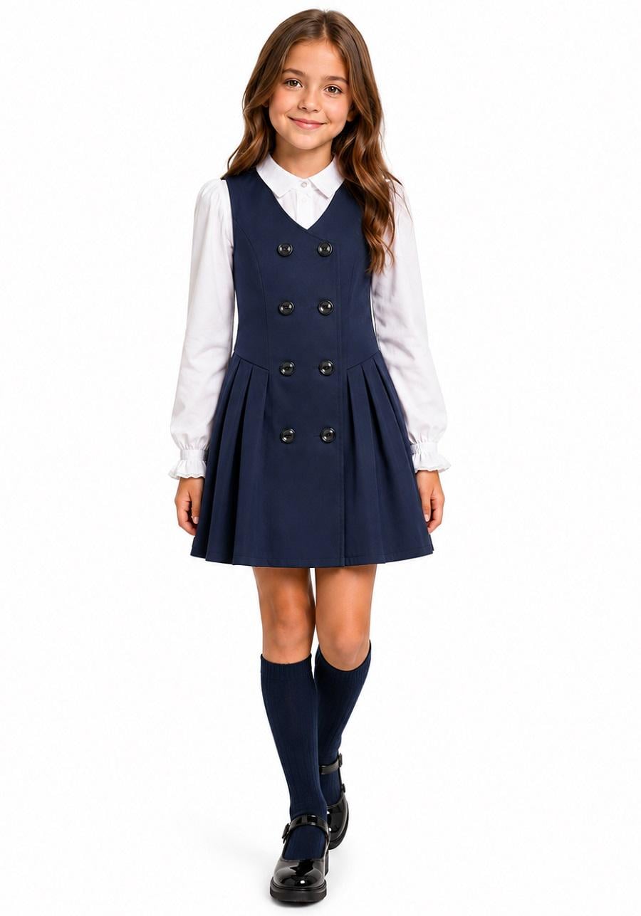 Сарафан шкільний Suzie КЕЙТЛІН 02 меморі cotton 140 см Синій (777_140) Сарафан шкільний Suzie КЕЙТЛІН 02 меморі cotton 140 см Синій (777_140)