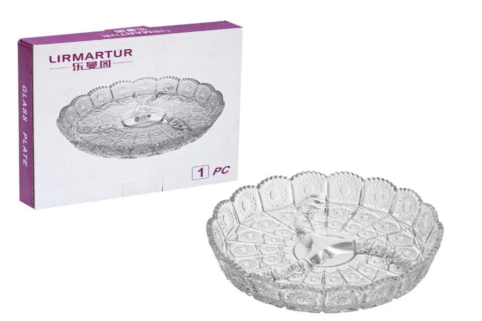 Менажница круглая стеклянная Helios 6357 Старлайт 200 мм