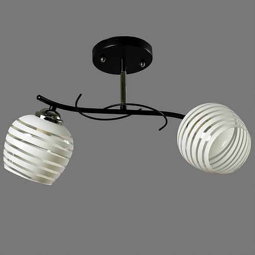 Люстра Svet на два стеклянных плафона под лампы Е27 Черно-белый (SW-508/2 CR+BK)