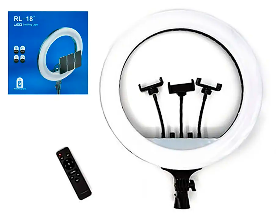 Лампа кільцева LED RL-14 220 V з кріпленням для телефону та пультом 36 см - фото 5 Лампа кільцева LED RL-14 220 V з кріпленням для телефону та пультом 36 см - фото 5