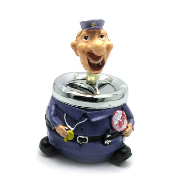 Пепельница Полицейский настольная полимер с крышкой 13,5х10,5х8,5 см