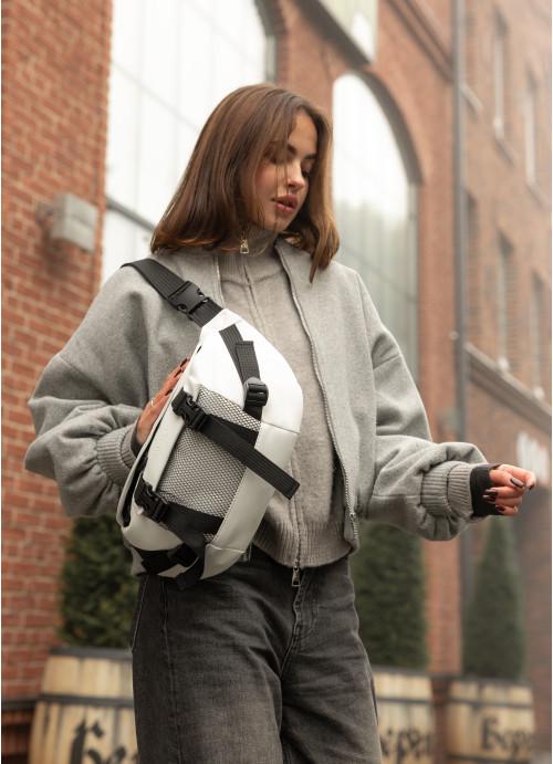 Бананка женская Sambag кожаная водостойкая Белый (28524125) - фото 9