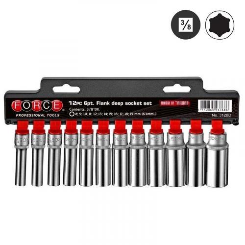 Набір головок Force глибоких шестигранних 3/8" 8-19 мм 12 пр. (3128D) - фото 2 Набір головок Force глибоких шестигранних 3/8" 8-19 мм 12 пр. (3128D) - фото 2