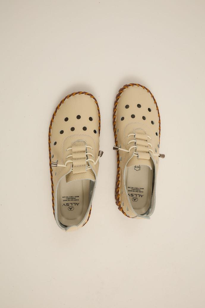 Мокасини жіночі ALLSY шкіряні р. 39 Бежевий (196813) - фото 3 Мокасини жіночі ALLSY шкіряні р. 39 Бежевий (196813) - фото 3