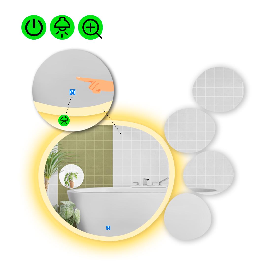 Зеркало с LED подсветкой Acqua 3 80x80 см (8738263)