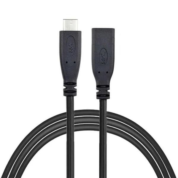 Кабель USB Type-C M to Type-C F 100W 5A 1 м Черный (B00378)