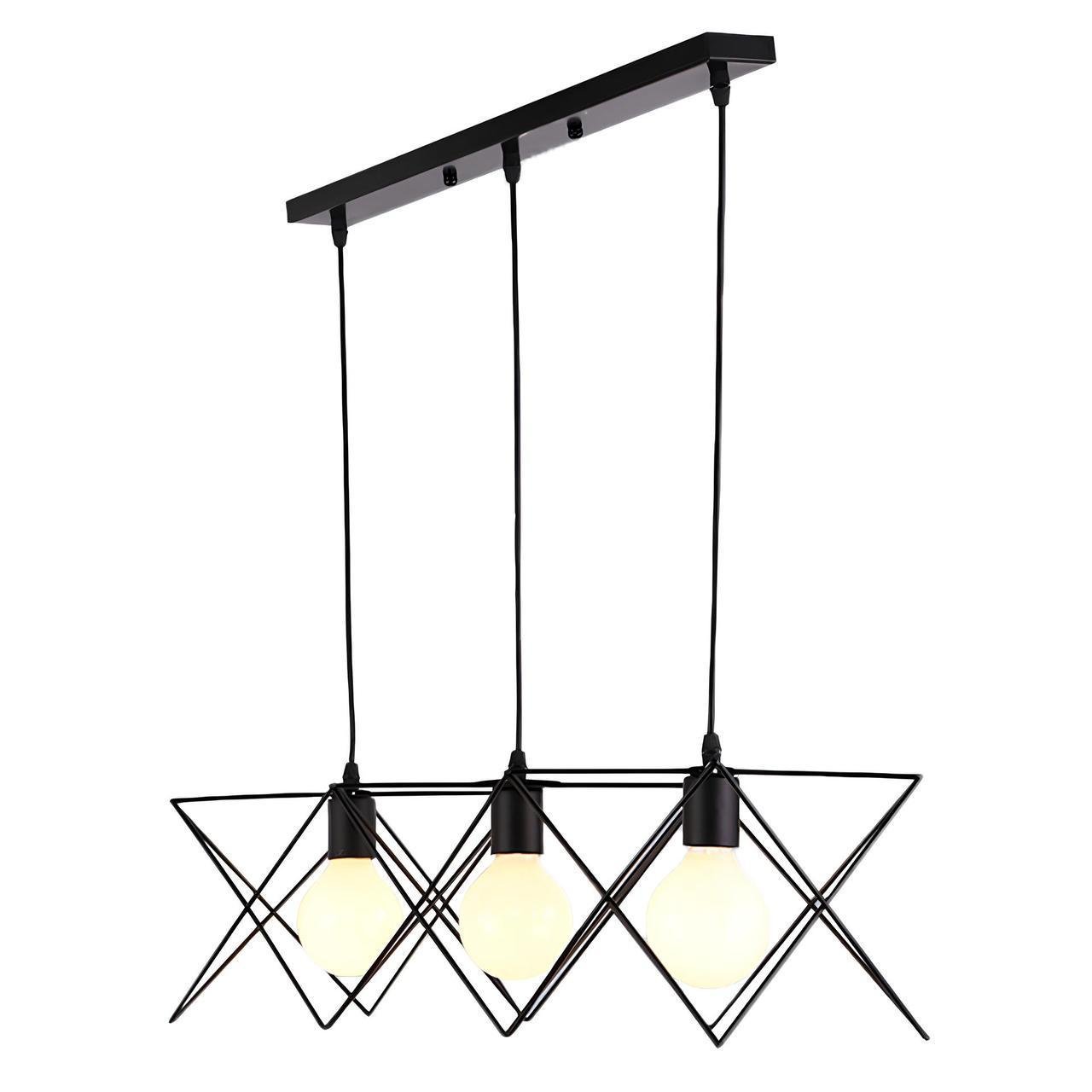 Люстра Sirius на три плафона под лампу Е27 Черный (MLP0290)