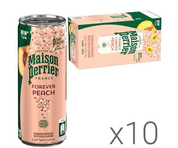 Вода минеральная газированная со вкусом персика Maison Perrier без сахара 10 шт. х 0,25 л - фото 2