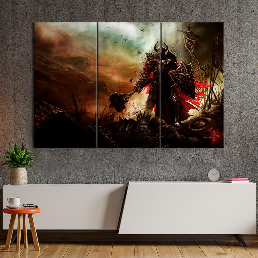 Настенний декор Воин в массивной броне Diablo Immortal 128x81 см (A136-3)