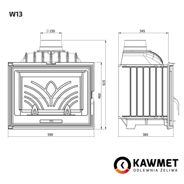 Топка камінна KAWMET W13 EСO 9,5 kW (18586862) - фото 4