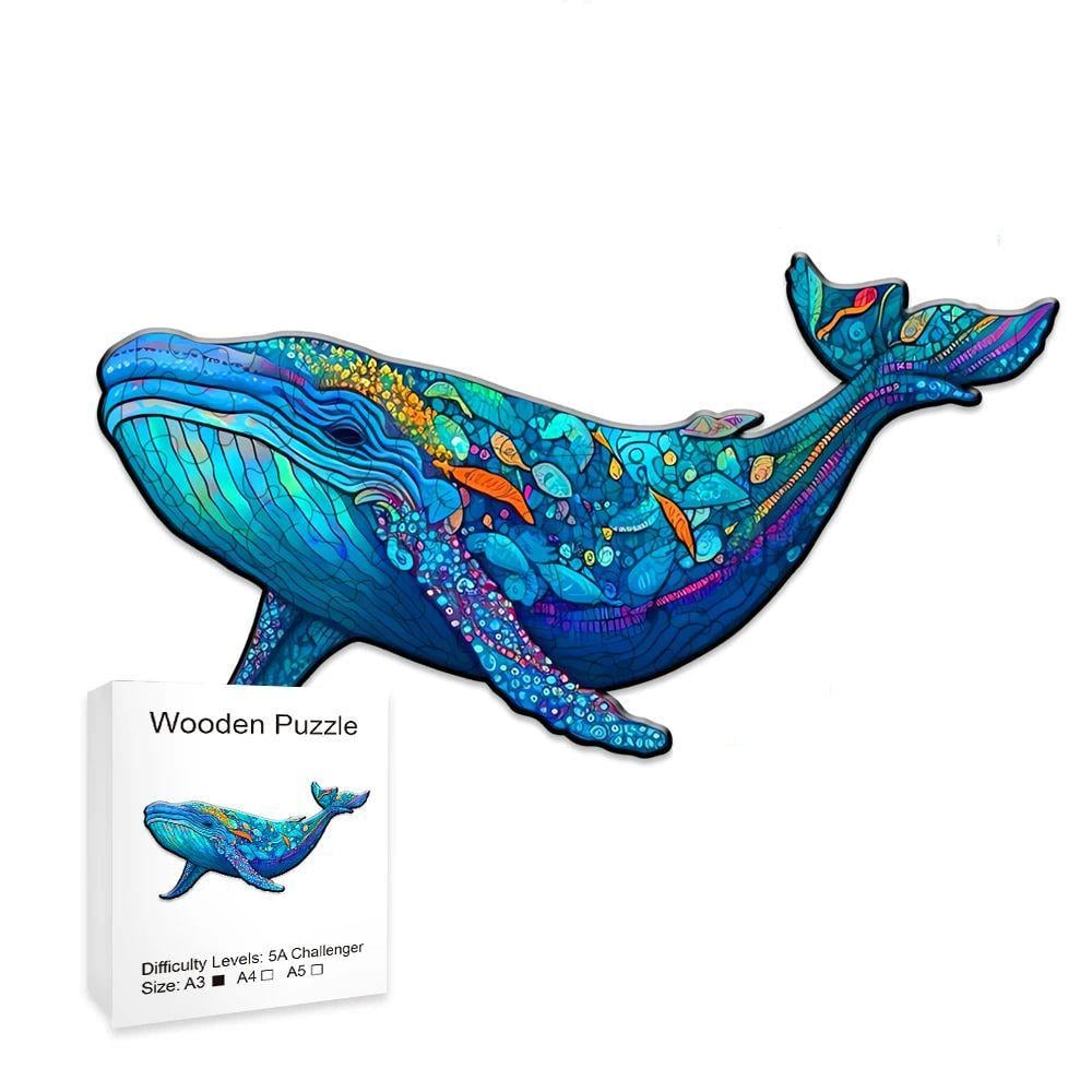 Пазлы деревянные Синий кит А3 (675)