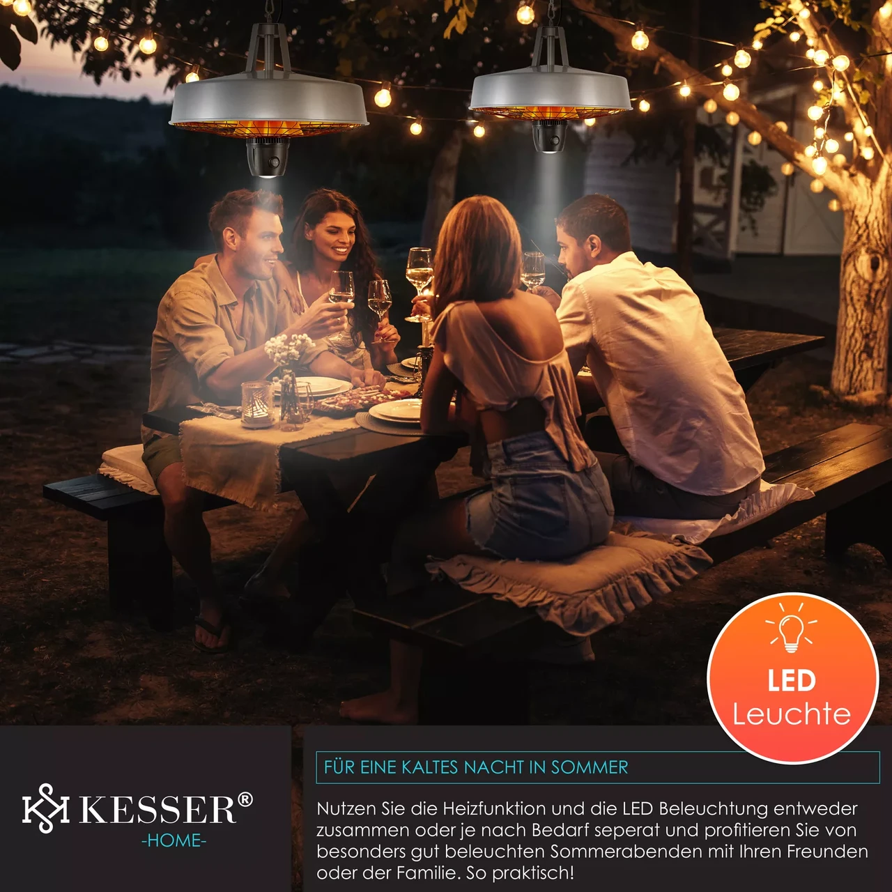 Инфракрасный обогреватель потолочный KESSER 2500 Вт 230В - фото 6