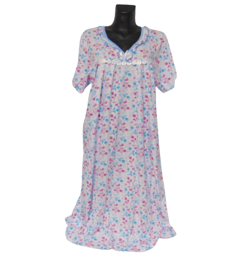 Ночная рубашка женская хлопковая Dollar Club 193-3 р. 60 Белый/Голубой (1860916309)