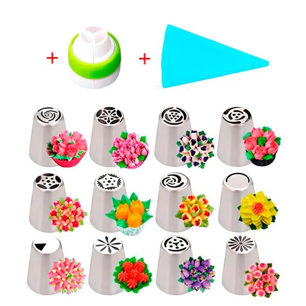 Набор кондитерских насадок 12 шт. с адаптером и мешком 30 см (86300266) Набор кондитерских насадок 12 шт. с адаптером и мешком 30 см (86300266)