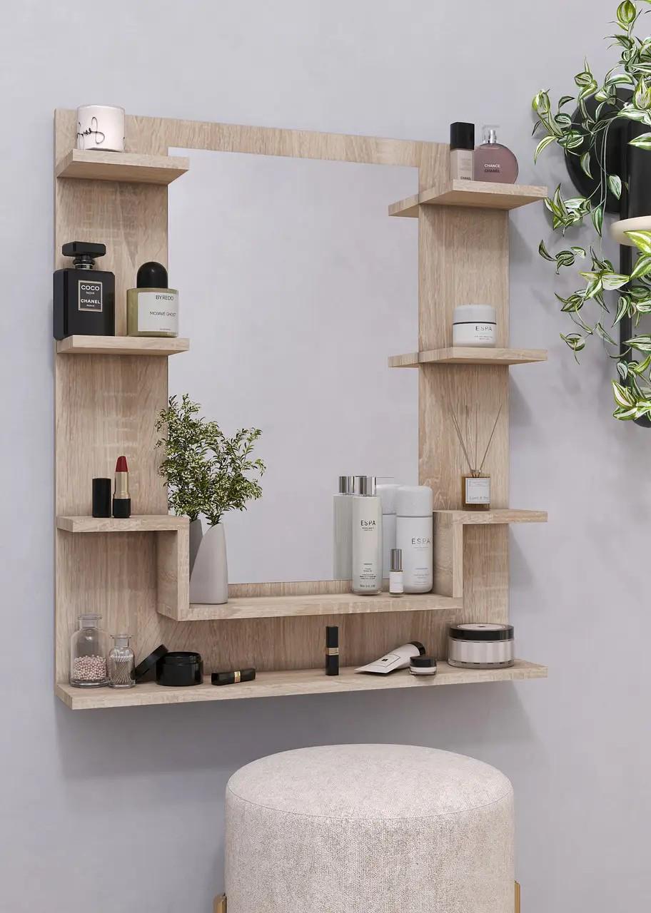 Зеркало с полкой 724х828х150 мм Дуб Сонома (FNT-3)