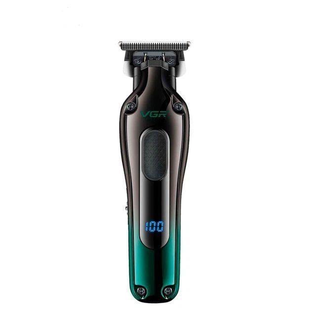 Машинка для стрижки VGR V-998 с Т подобным лезвием и цифровым дисплеем Green (10647)