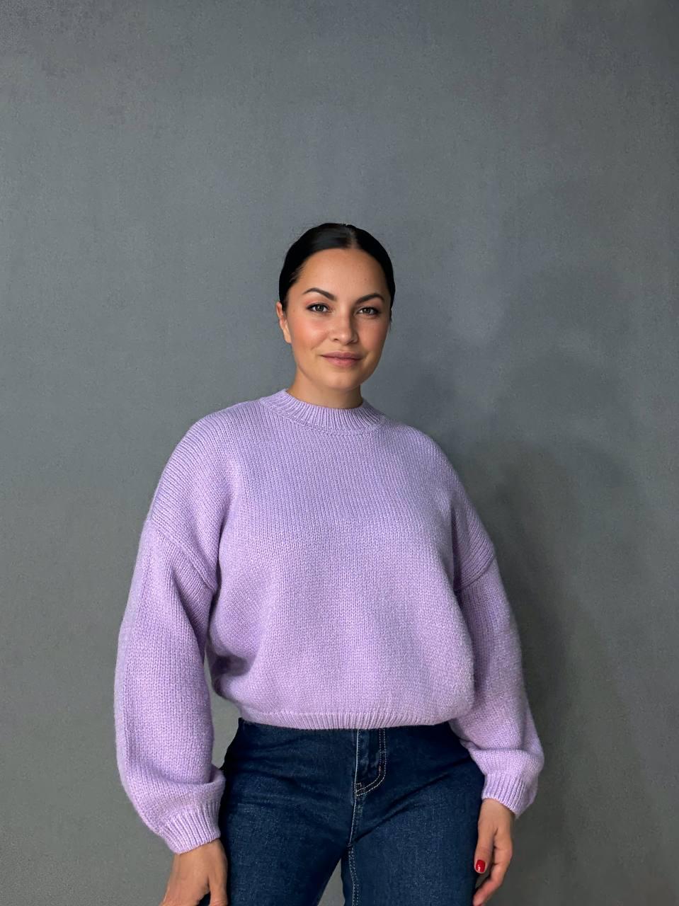 Светр жіночий Fancy Matinee 539 оверсайз однотонний OS Бузковий (5308) - фото 6