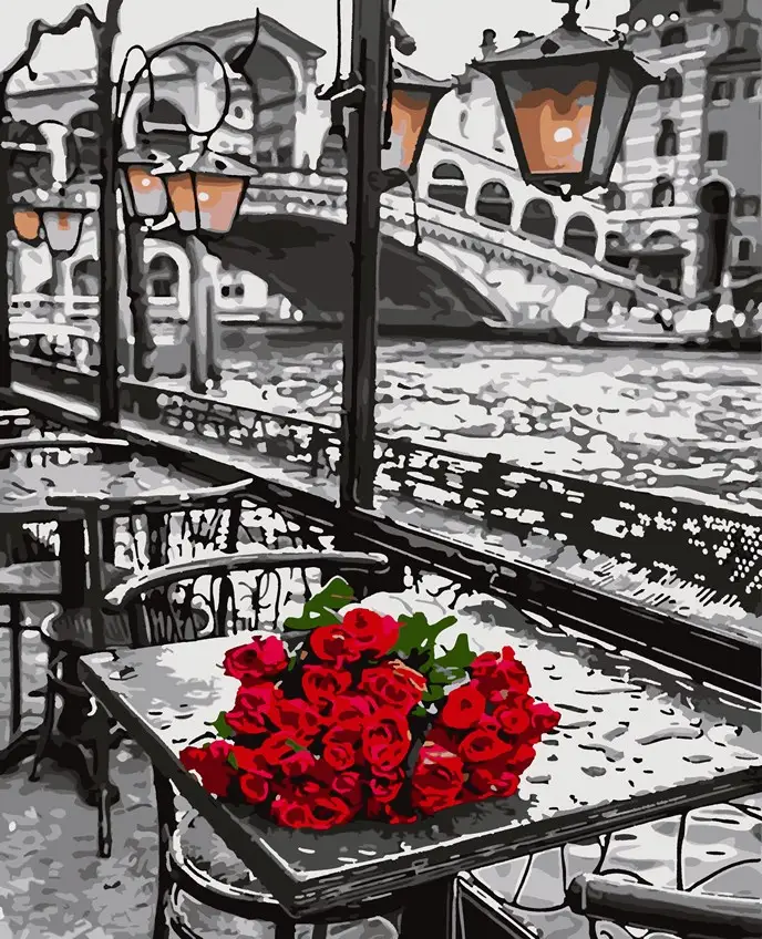 Картина за номерами Artissimo Троянди під дощем 40x50 см (ART-B-6305)