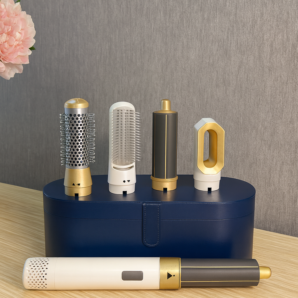 Стайлер для волосся Beauty Hair Style 5в1 з 5 насадками для укладання/випрямлення та об'єму волосся зі шкіряним кейсом Білий