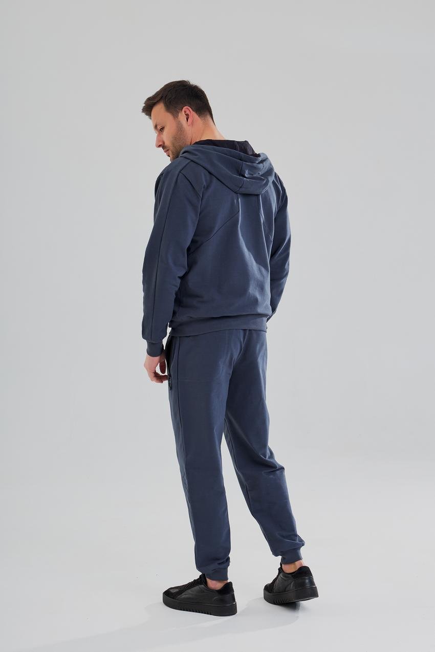 Костюм мужской спортивный М107.2 худи на замке/джогеры XL Синий (801-1-63) - фото 4