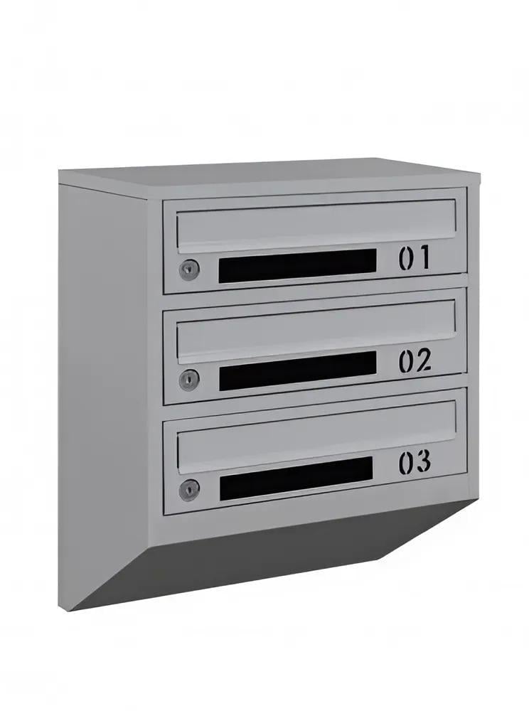Почтовый ящик многоквартирный Галиндустрия E1-03-D металлический на 3 секции с нумерацией 390x475x200 мм Серый (150-119-000004764) Почтовый ящик многоквартирный Галиндустрия E1-03-D металлический на 3 секции с нумерацией 390x475x200 мм Серый (150-119-000004764)