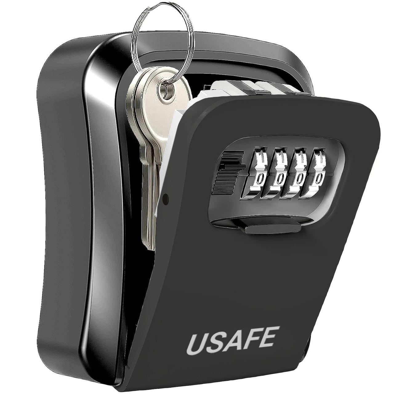 Сейф мини для ключей uSafe KS-03p пластиковый наружный настенный с кодовым замком Черный