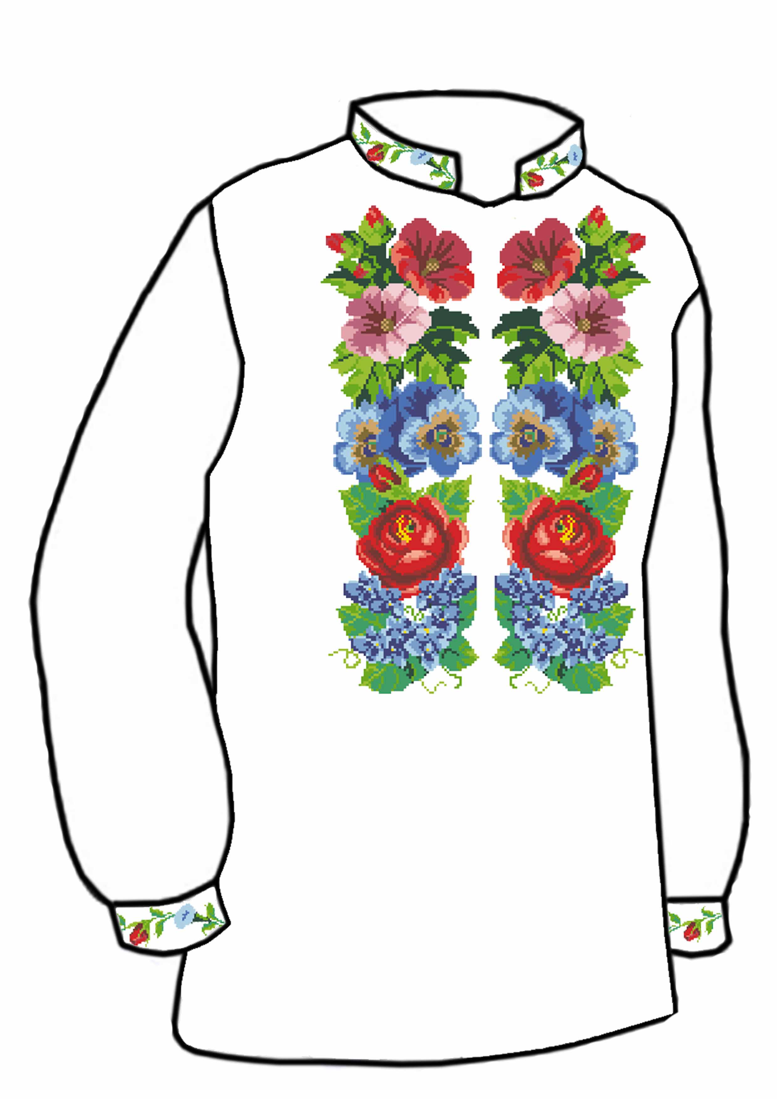 Заготовка для вишивки нитками або бісером/сорочка чоловіча не пошита СЧД-197 домоткане полотно Заготовка для вишивки нитками або бісером/сорочка чоловіча не пошита СЧД-197 домоткане полотно