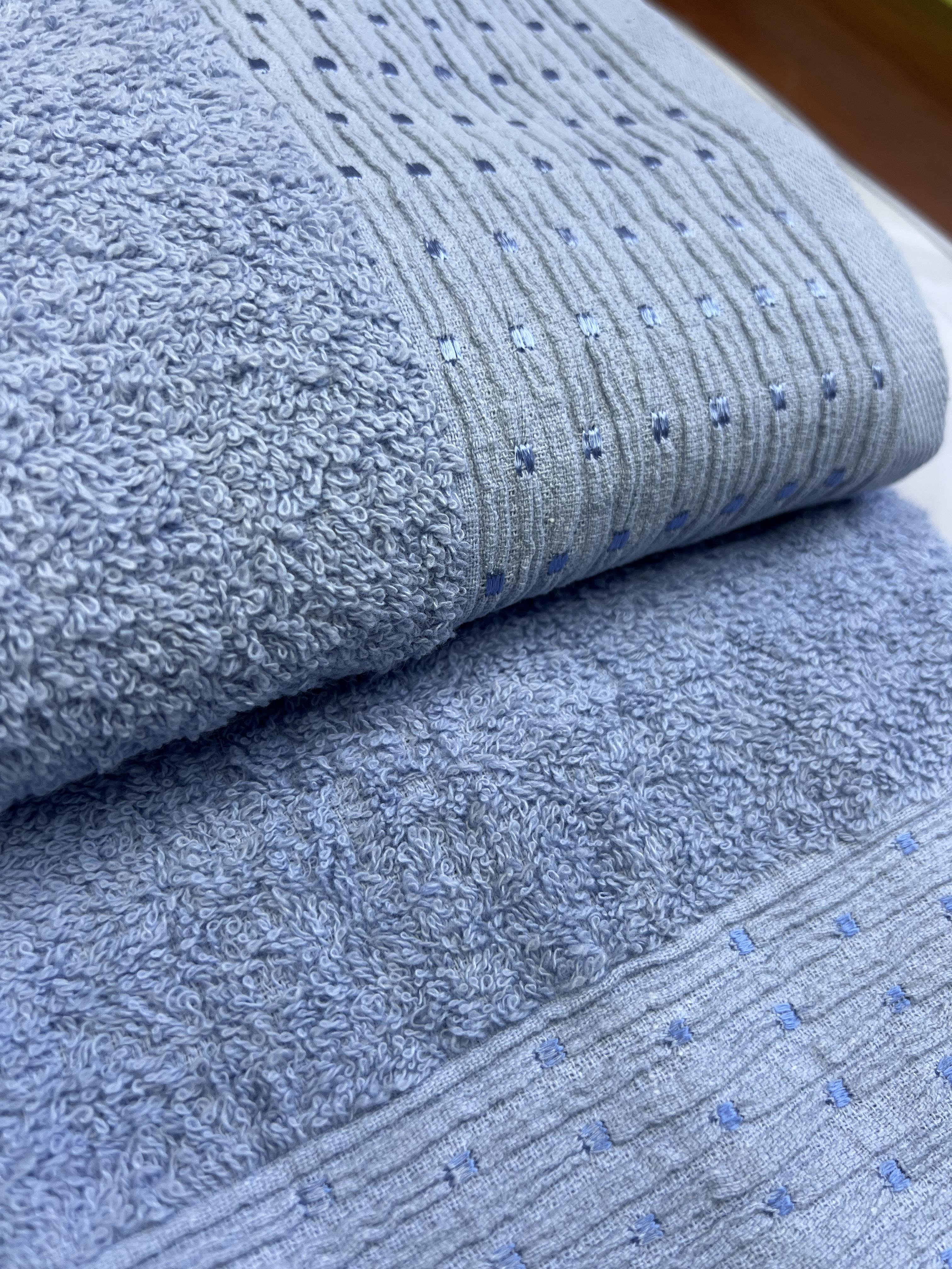 Набір рушників банне та для обличчя 70х40 см/50х90 см 2 шт. Блакитний (mame2v1nokta-mavi) - фото 4 Набір рушників банне та для обличчя 70х40 см/50х90 см 2 шт. Блакитний (mame2v1nokta-mavi) - фото 4