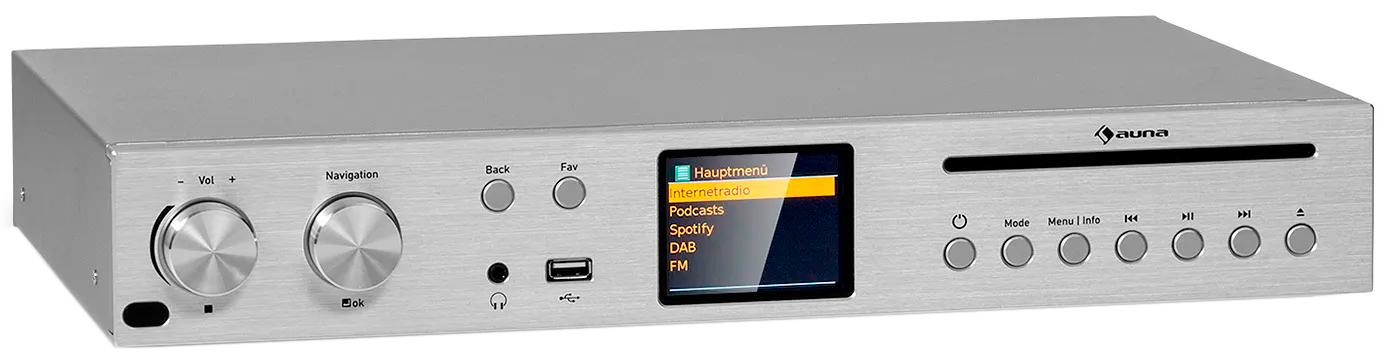 Усилитель ресивера Auna HiFi CD Silver Star с дистанционным управлением (10036446)