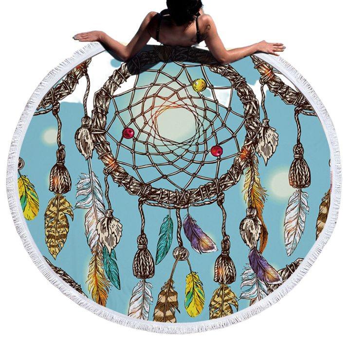 Полотенце с бахрамой HomyTex Ловец снов 2 d 150 см (8-79025)