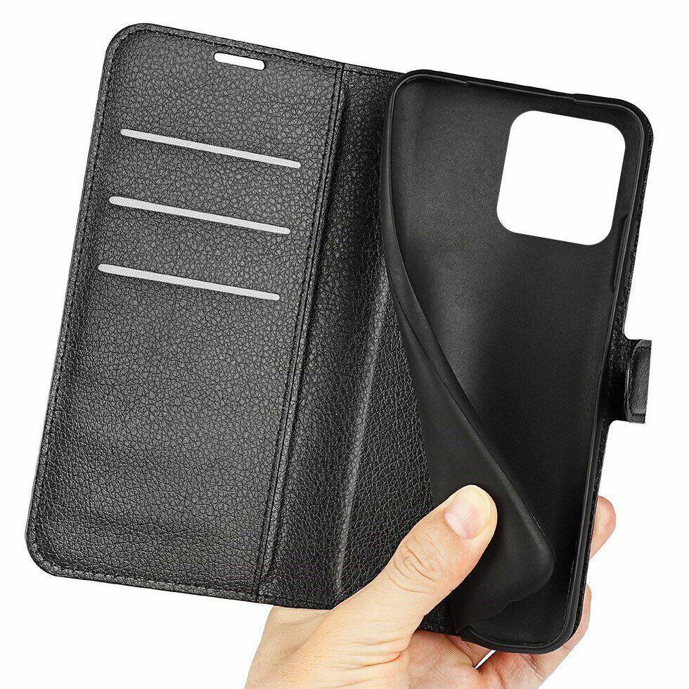 Чехол-Книжка с карманами для карт для Xiaomi Redmi 10C Черный (087716_1) - фото 5 Чехол-Книжка с карманами для карт для Xiaomi Redmi 10C Черный (087716_1) - фото 5