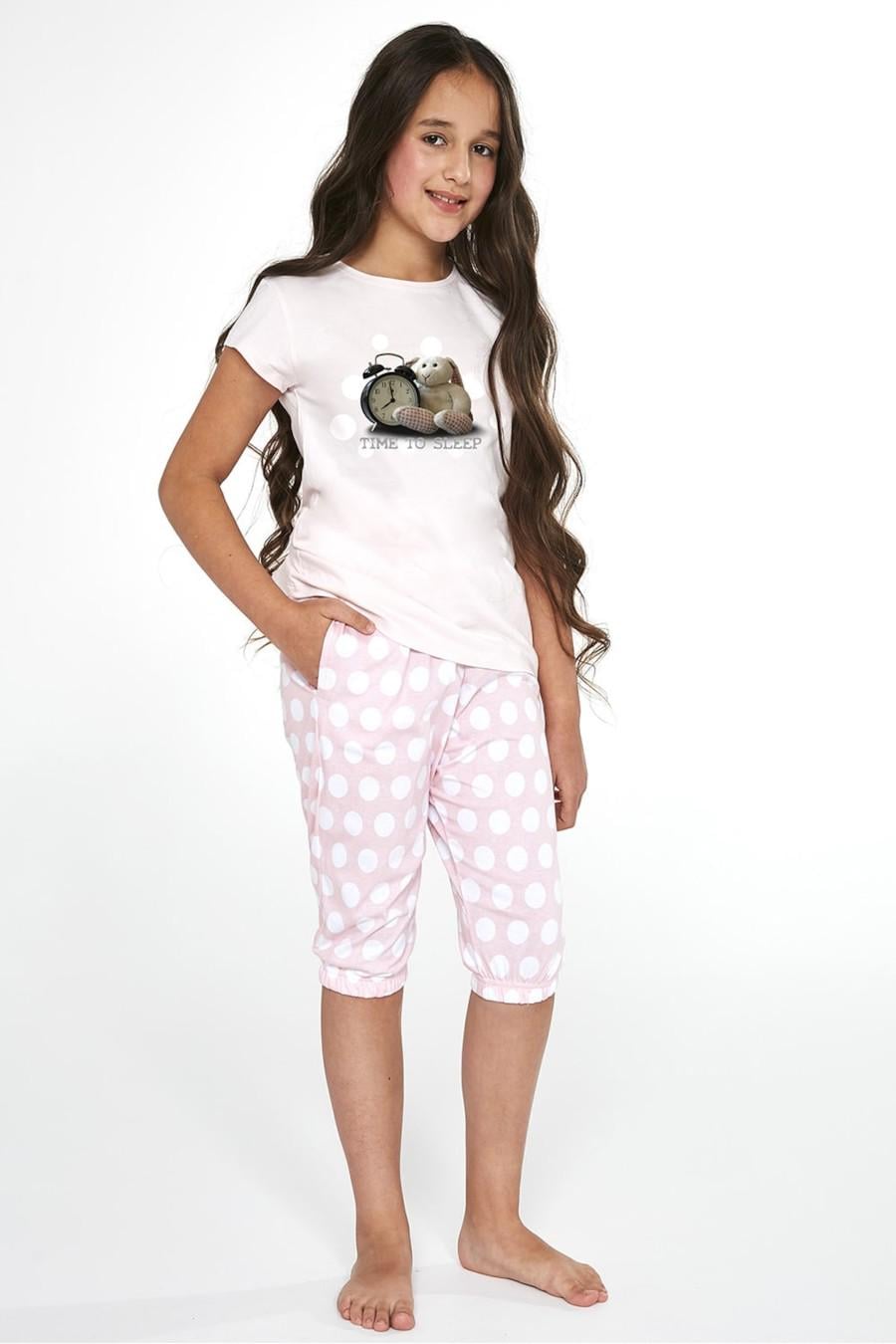 Комплект футболка и бриджи Cornette Time to sleep 146-152 см 89 Розово-белый ( 77274)