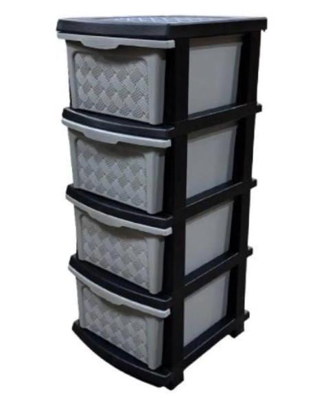 Комод пластиковый R-Plastic 34x40x86 см Серо-черный (2538594468)