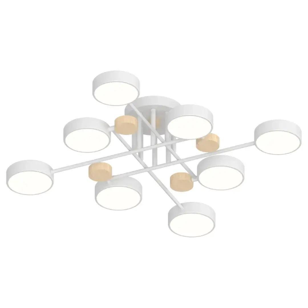 LED-люстра потолочная Valeso V-XI3317-8 WH+Wood 96W (28685610)