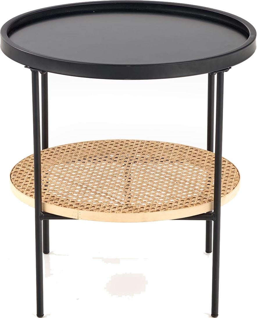 Столик кофейный Birch rattan 45 см Black (13801)
