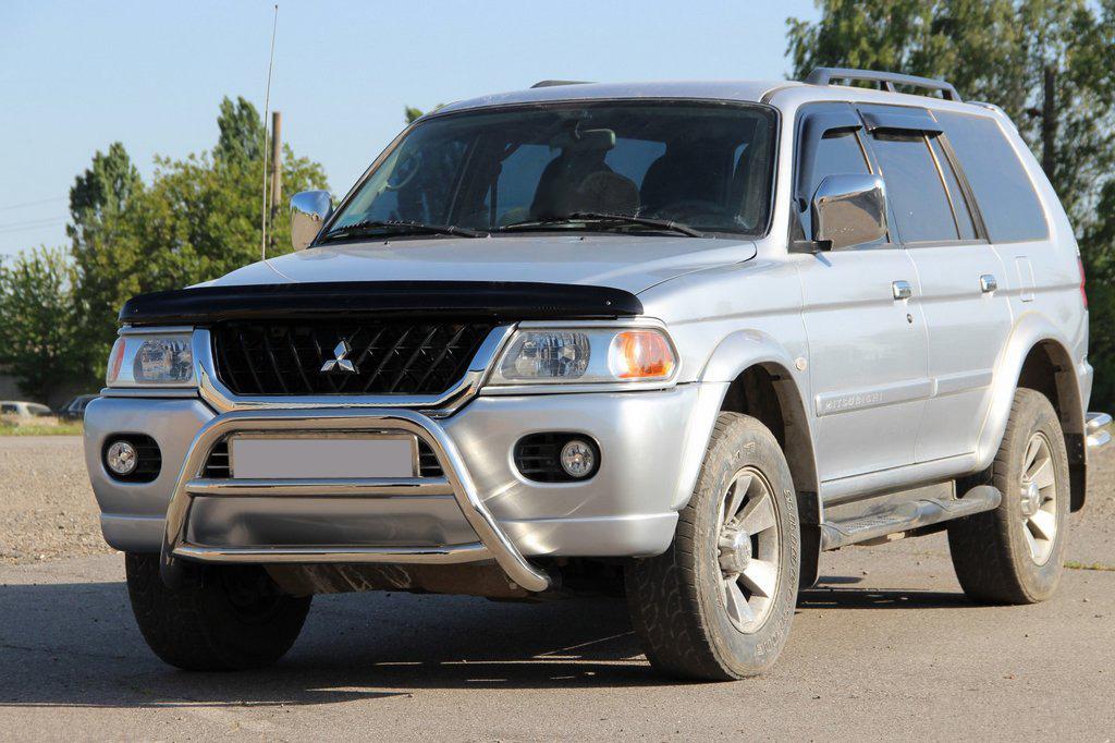 Кенгурятник WT022 CAN для Mitsubishi Pajero Sport 1996-2007 гг. нержавеющая сталь Хром