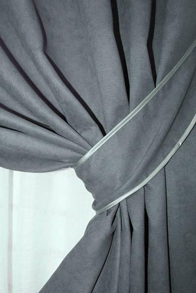 Комплект штор Petek-люкс микровелюр 1,5х2,7 м 2 шт. Графитовый - фото 5